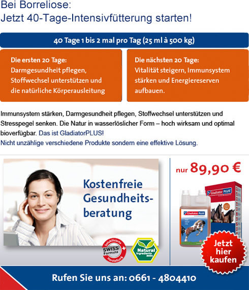 Borreliose beim Pferd: 40 Tage Intensivfütterung