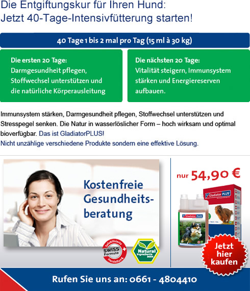 Die Entgiftungskur f�r Ihren Hund: 40 Tage Intensivf�tterung