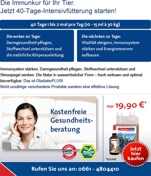 Die Immunkur f�r Ihr Tier: 40 Tage Intensivf�tterung