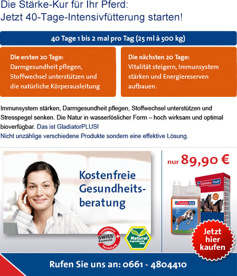 Durchfall beim Pferd: Jetzt 40-Tage-Intensivfütterung starten